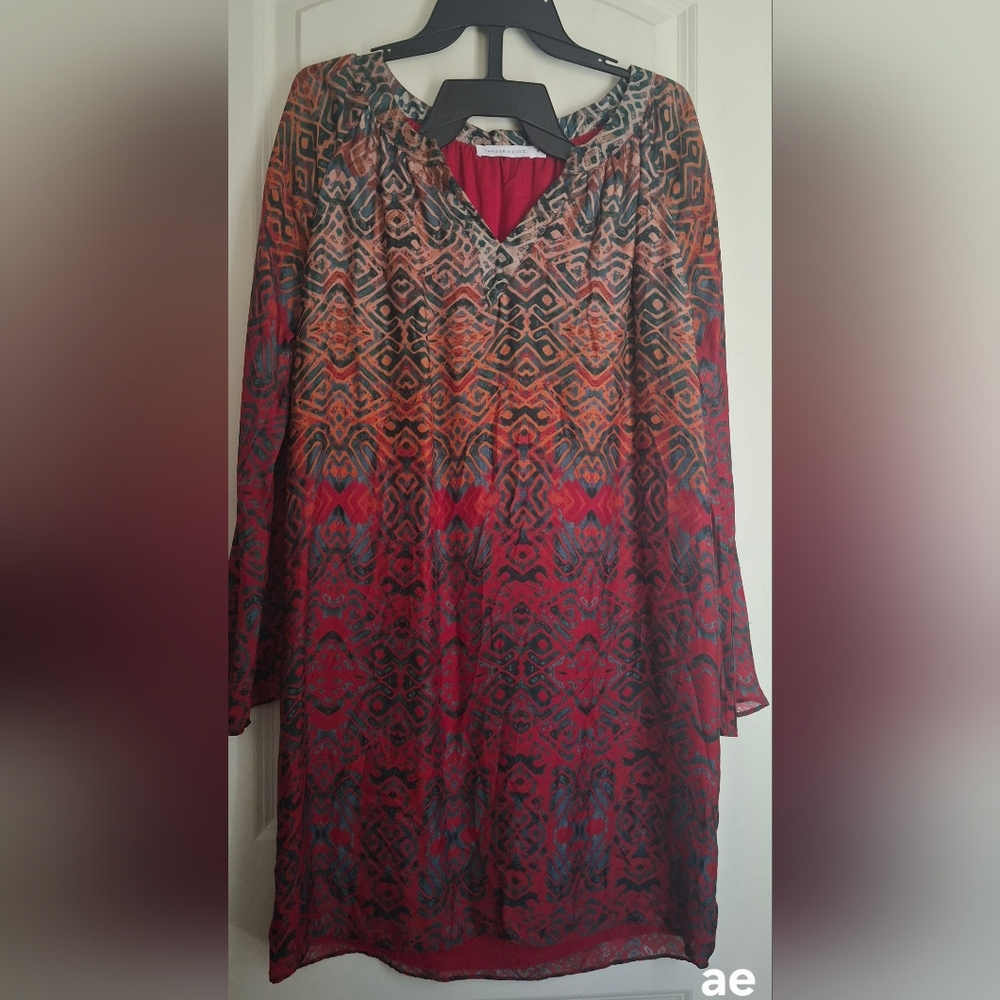 Tangerine NYC Multicolor Patterned Dress Sz M Flowly Luxury Party Wedding Long S